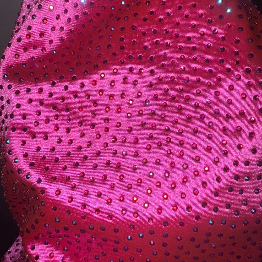 Pink Rhinestone Embellished mini Windsor dress